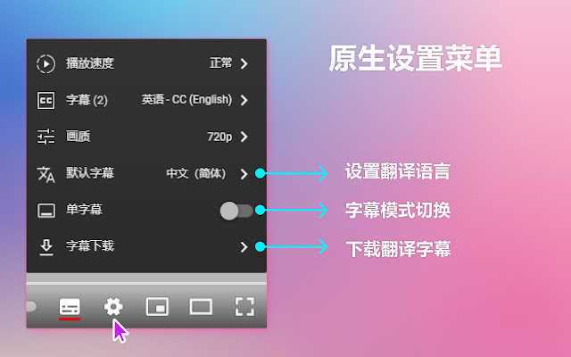 YouTube双字幕