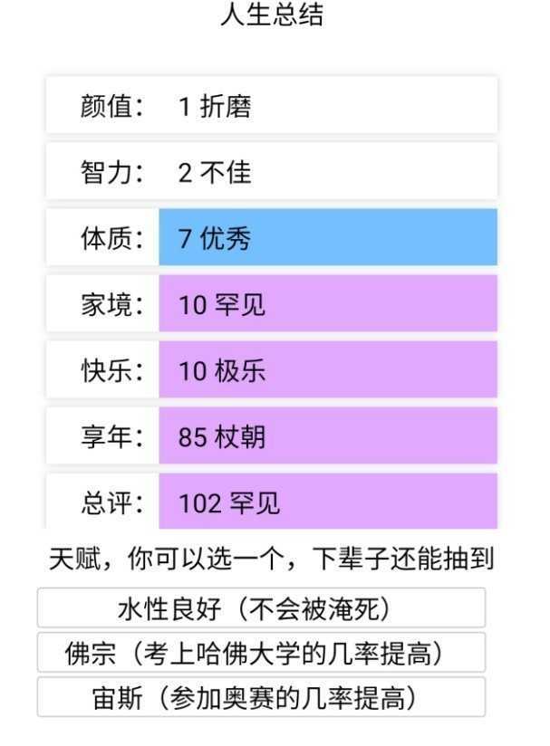 人生重开模拟器无限点数版